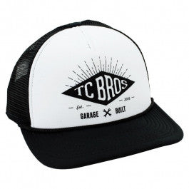 TC Bros  Diamond Trucker Hat - White/Black
