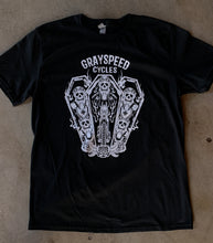Load image into Gallery viewer, Grayspeed Cycles Coffin Cheater T-Shirt Blk
