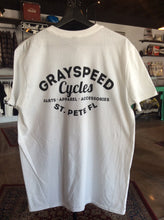 Load image into Gallery viewer, Grayspeed Cycles Shop T-Shirt White
